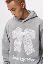 EMPTY REFERENCE Lace Bow Printed Hoodie