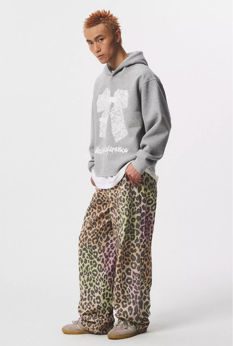 EMPTY REFERENCE Lace Bow Printed Hoodie