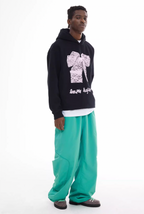 EMPTY REFERENCE Lace Bow Printed Hoodie