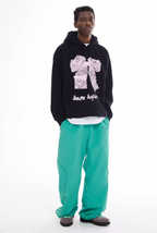 EMPTY REFERENCE Lace Bow Printed Hoodie