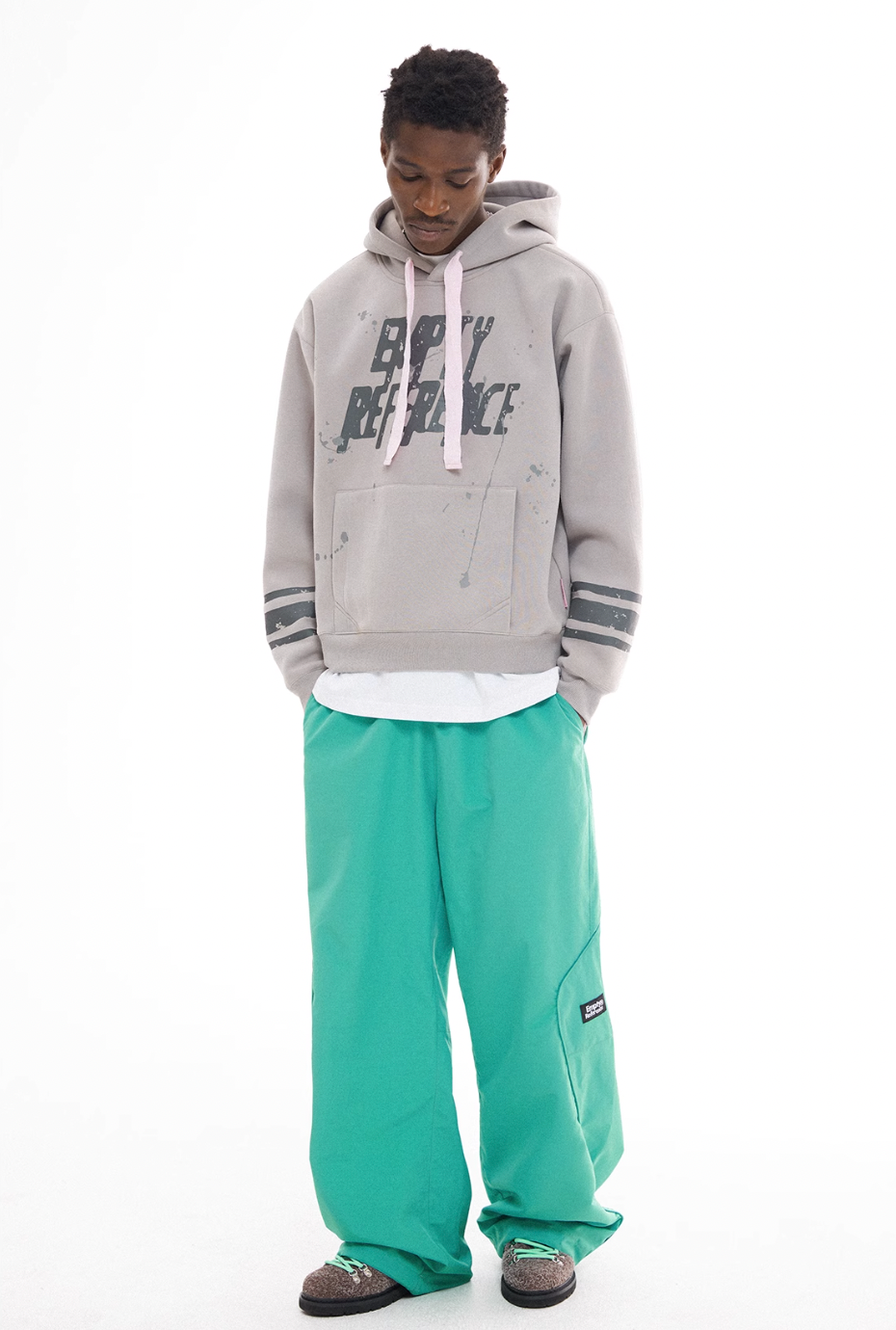 EMPTY REFERENCE Ink Hand Painted Logo Hoodie