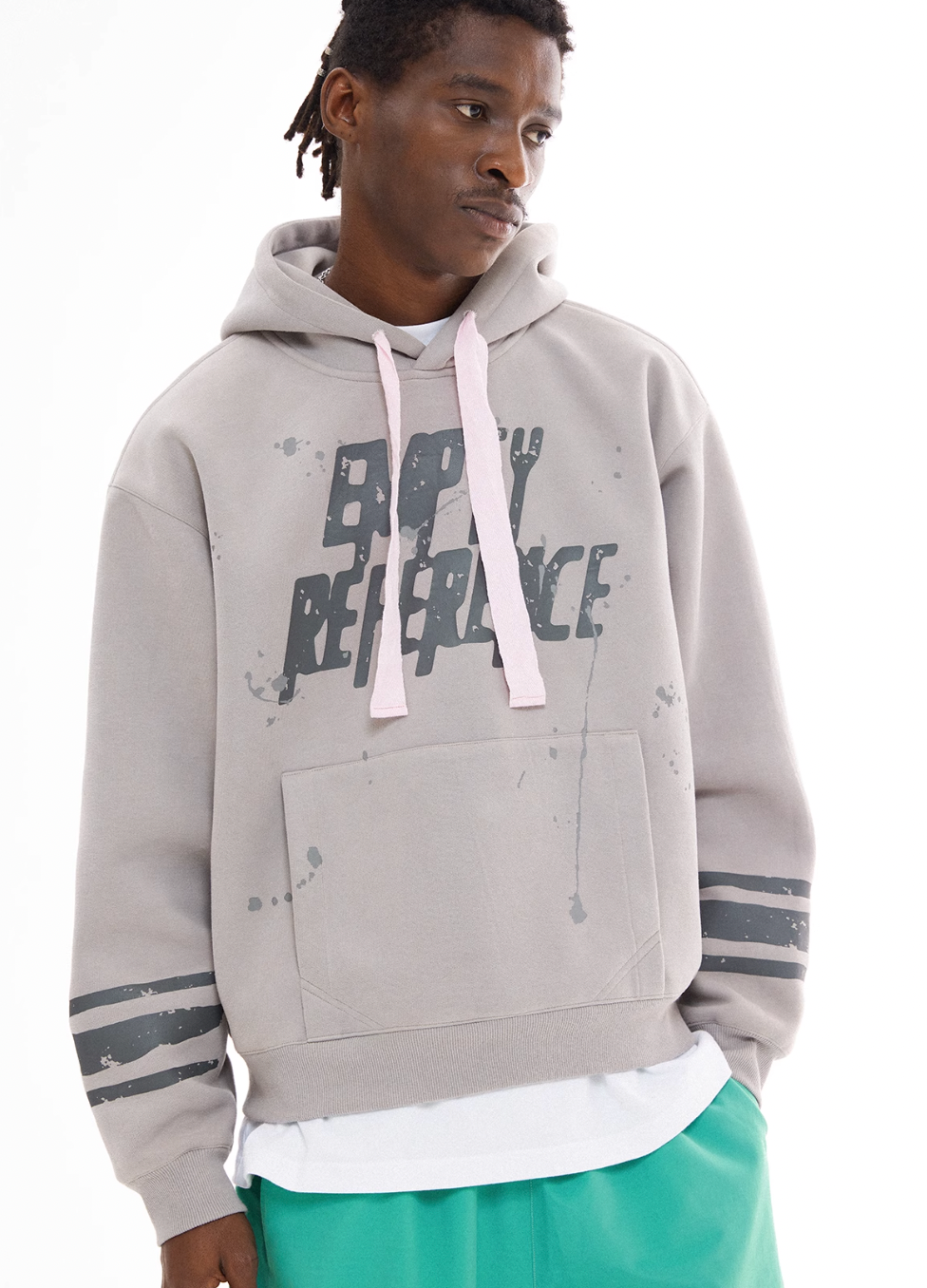 EMPTY REFERENCE Ink Hand Painted Logo Hoodie