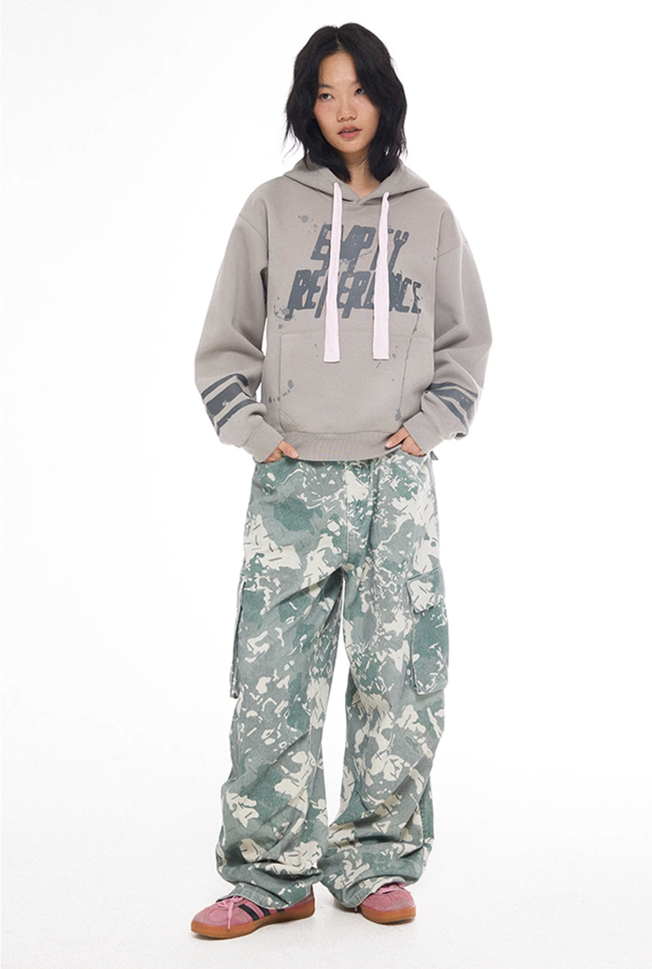 EMPTY REFERENCE Ink Hand Painted Logo Hoodie