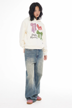 EMPTY REFERENCE Lace Bow Hand Painted Hoodie