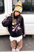 EMPTY REFERENCE Rose Printed Lace Hoodie