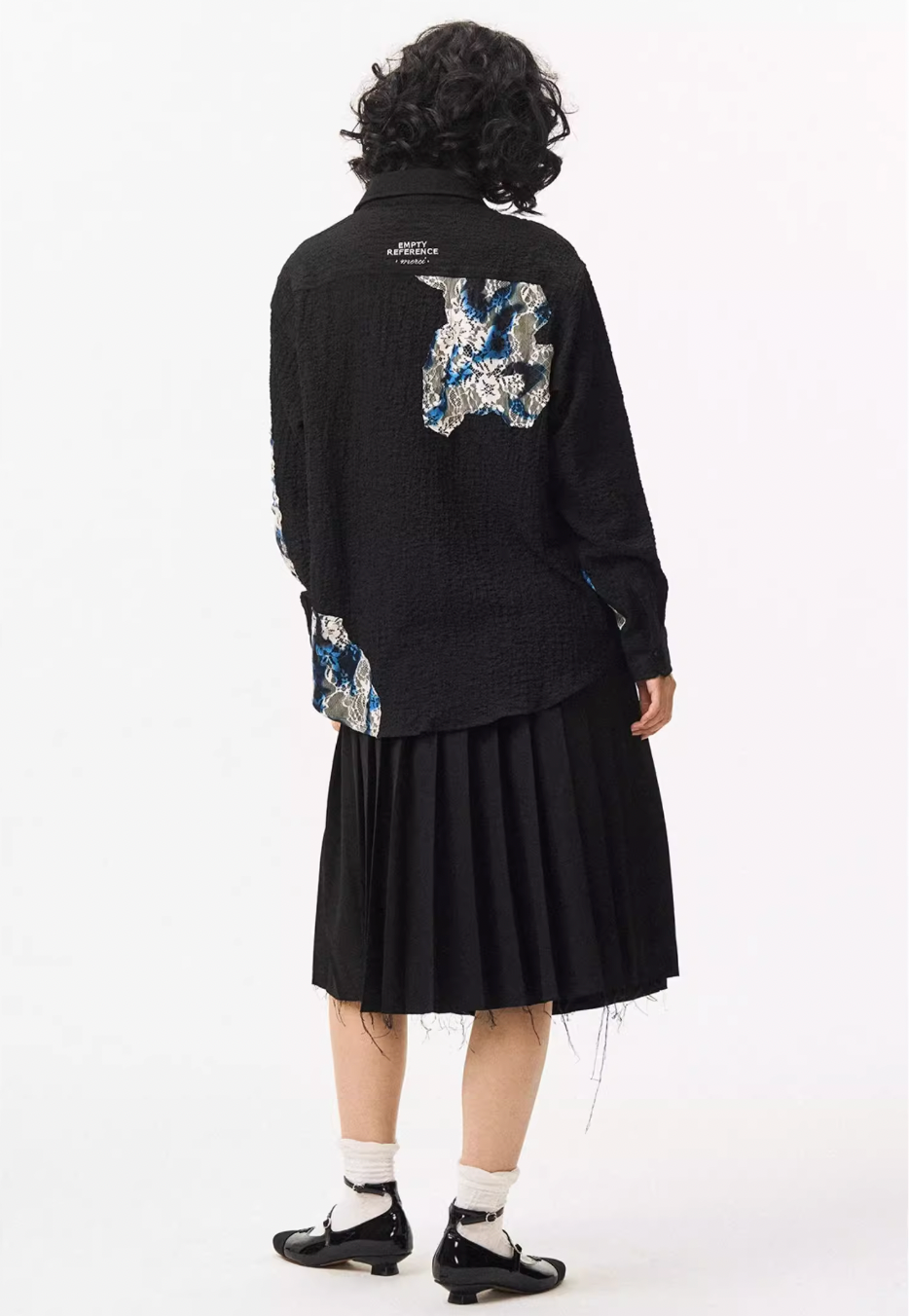 EMPTY REFERENCE Burnt Flower Lace Long Sleeve Shirt
