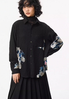 EMPTY REFERENCE Burnt Flower Lace Long Sleeve Shirt