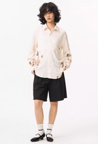 EMPTY REFERENCE Burnt Flower Lace Long Sleeve Shirt
