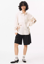 EMPTY REFERENCE Burnt Flower Lace Long Sleeve Shirt
