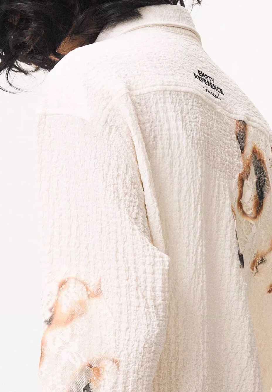 EMPTY REFERENCE Burnt Flower Lace Long Sleeve Shirt