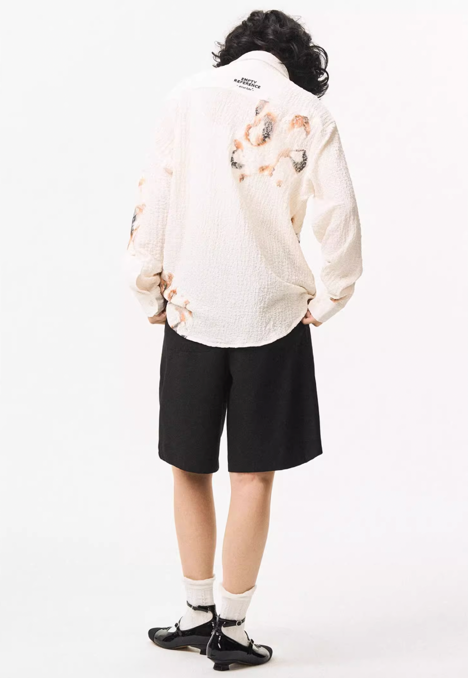 EMPTY REFERENCE Burnt Flower Lace Long Sleeve Shirt