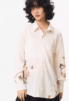 EMPTY REFERENCE Burnt Flower Lace Long Sleeve Shirt
