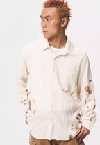 EMPTY REFERENCE Burnt Flower Lace Long Sleeve Shirt