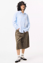 EMPTY REFERENCE Printed Blue Plaid Long Sleeve Shirt