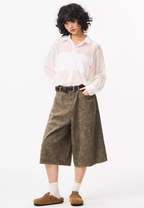 EMPTY REFERENCE Lace Patchwork Long Sleeve Shirt