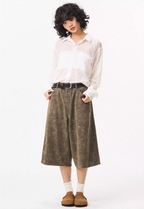 EMPTY REFERENCE Lace Patchwork Long Sleeve Shirt