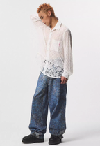 EMPTY REFERENCE Lace Patchwork Long Sleeve Shirt