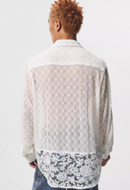 EMPTY REFERENCE Lace Patchwork Long Sleeve Shirt