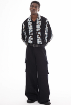EMPTY REFERENCE Plaid Lace Patchwork Long Sleeve Shirt