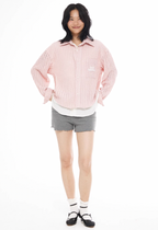 EMPTY REFERENCE Pink Faux Two Piece Long Sleeve Shirt