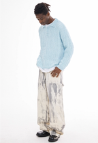EMPTY REFERENCE Cutout Polo Knit Sweater