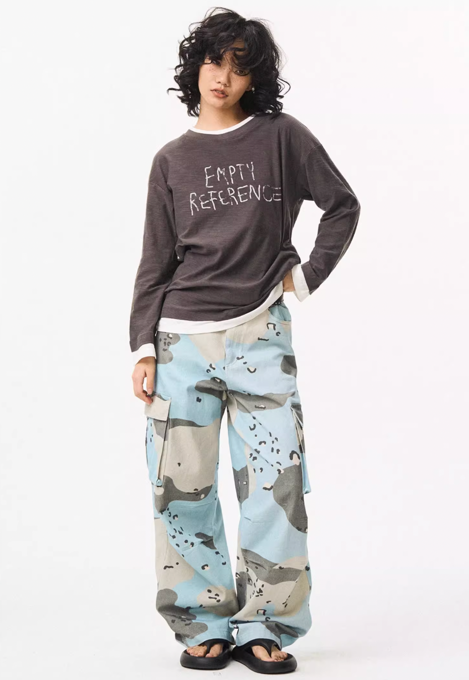 EMPTY REFERENCE Blue Camouflage Work Cargo Pants