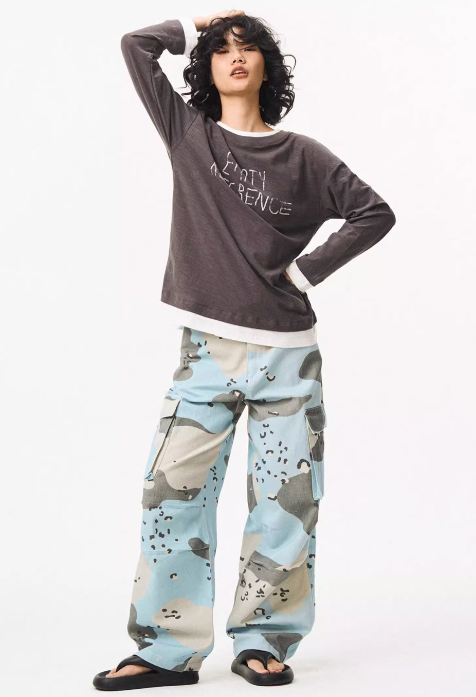 EMPTY REFERENCE Blue Camouflage Work Cargo Pants