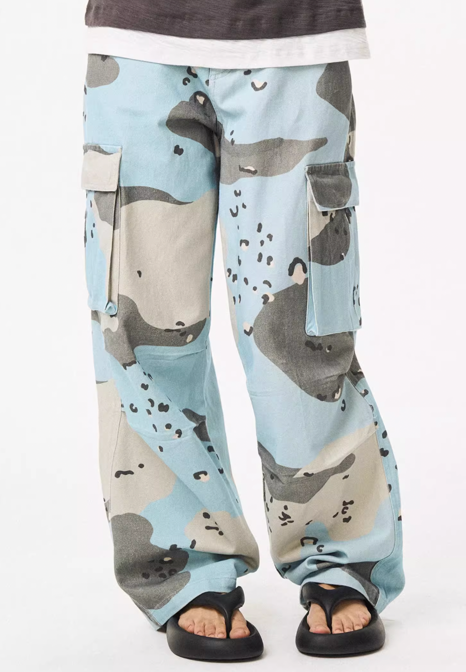 EMPTY REFERENCE Blue Camouflage Work Cargo Pants