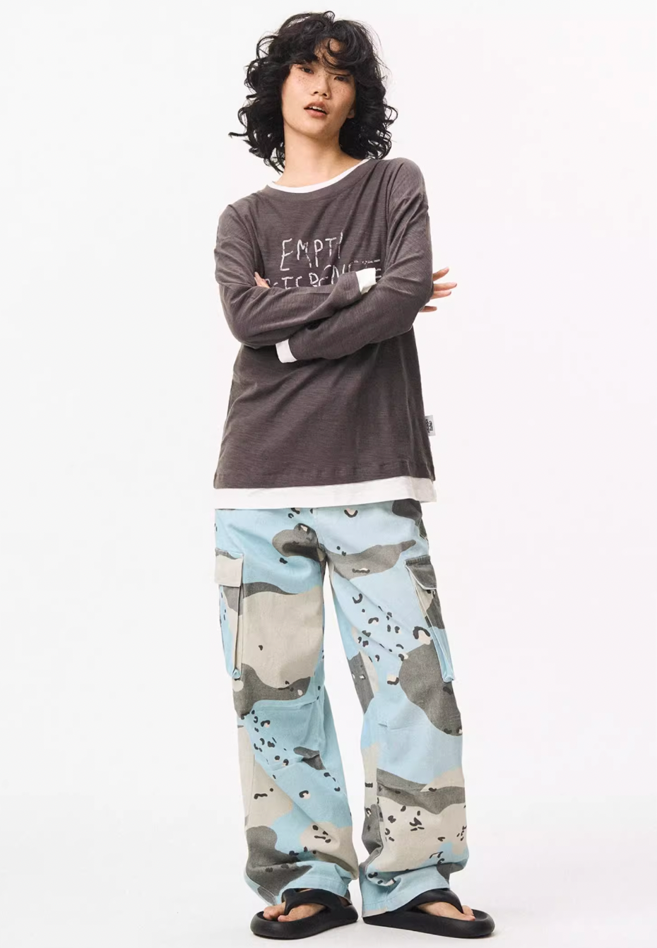 EMPTY REFERENCE Blue Camouflage Work Cargo Pants