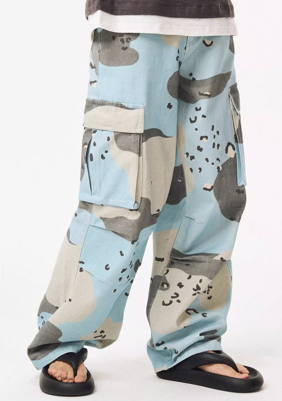 EMPTY REFERENCE Blue Camouflage Work Cargo Pants