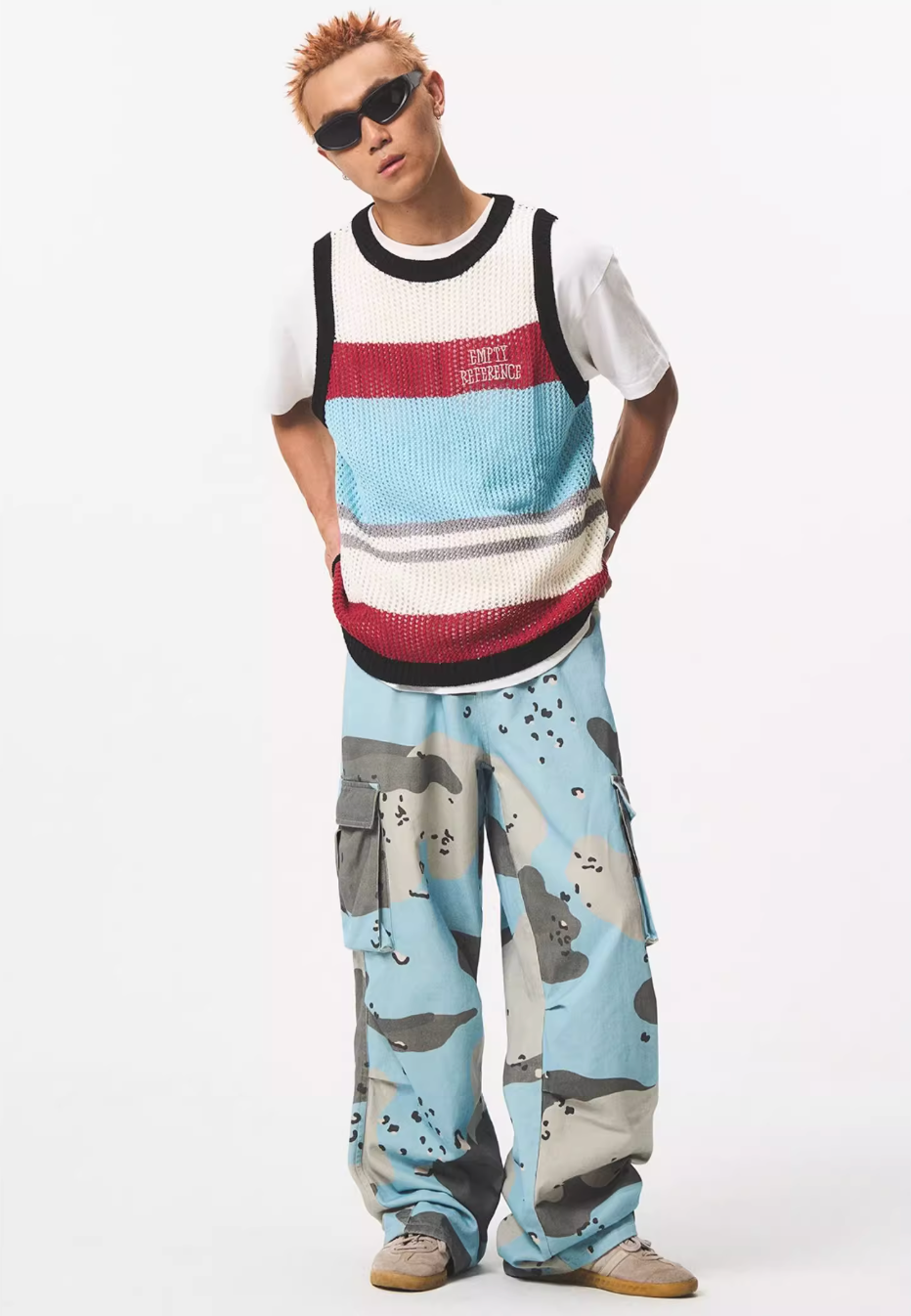 EMPTY REFERENCE Blue Camouflage Work Cargo Pants
