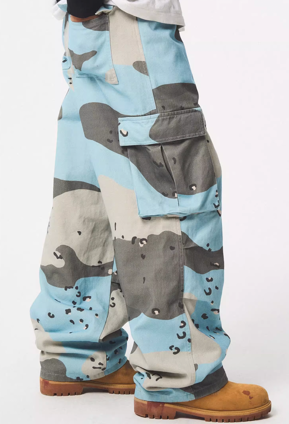 EMPTY REFERENCE Blue Camouflage Work Cargo Pants