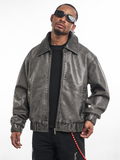 F3F Select Vintage PU Leather Zip Up Jacket