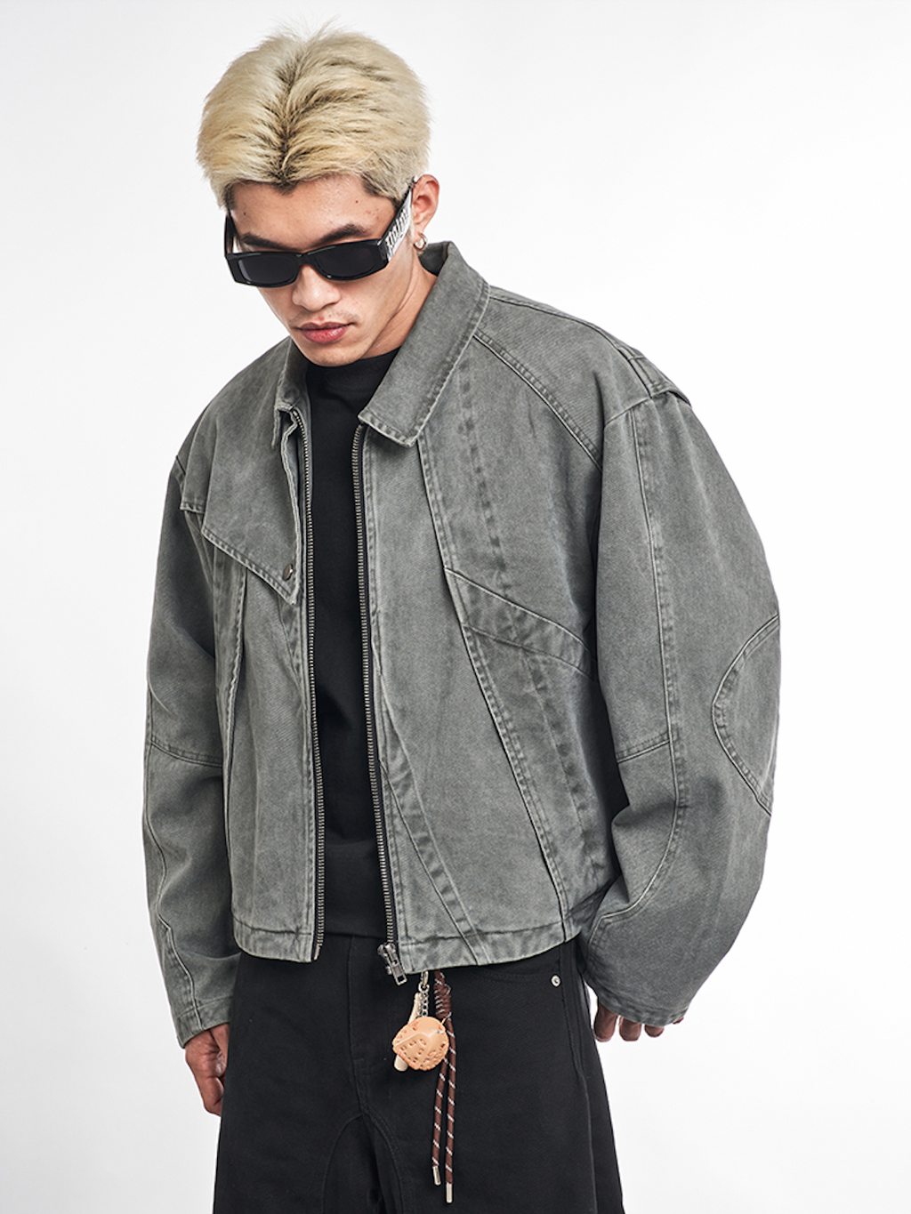 F3F Select Deconstructed Stitching Washed Denim Jacket