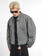 F3F Select Deconstructed Stitching Washed Denim Jacket