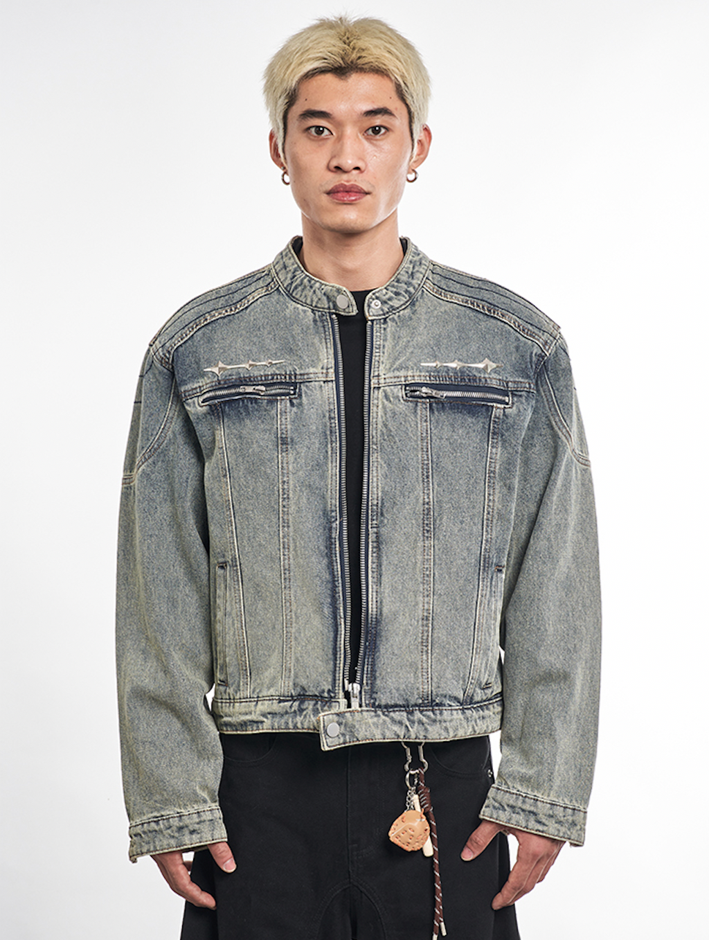F3F Select Metal Decoration Washed Denim Jacket