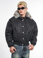 F3F Select Faux Fur Hooded MA-1 Bomber Jacket