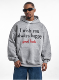 F3F Select Good Luck Printed Letter Hoodie