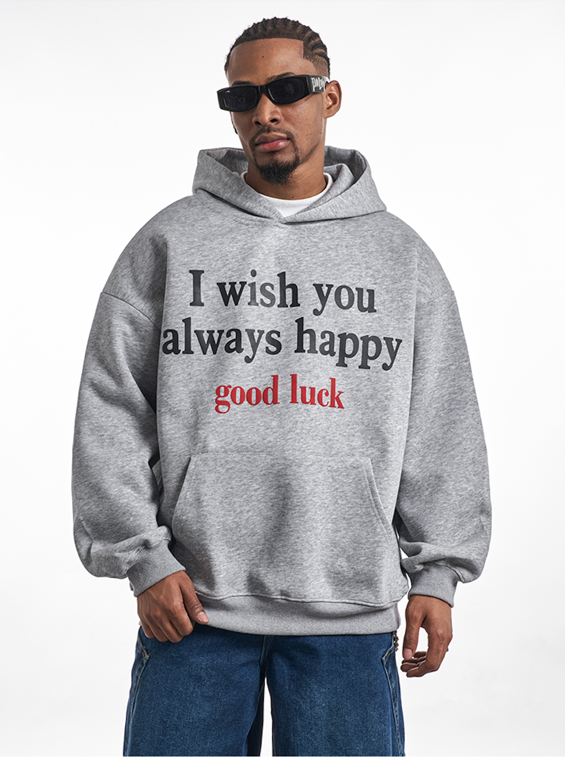 F3F Select Good Luck Printed Letter Hoodie