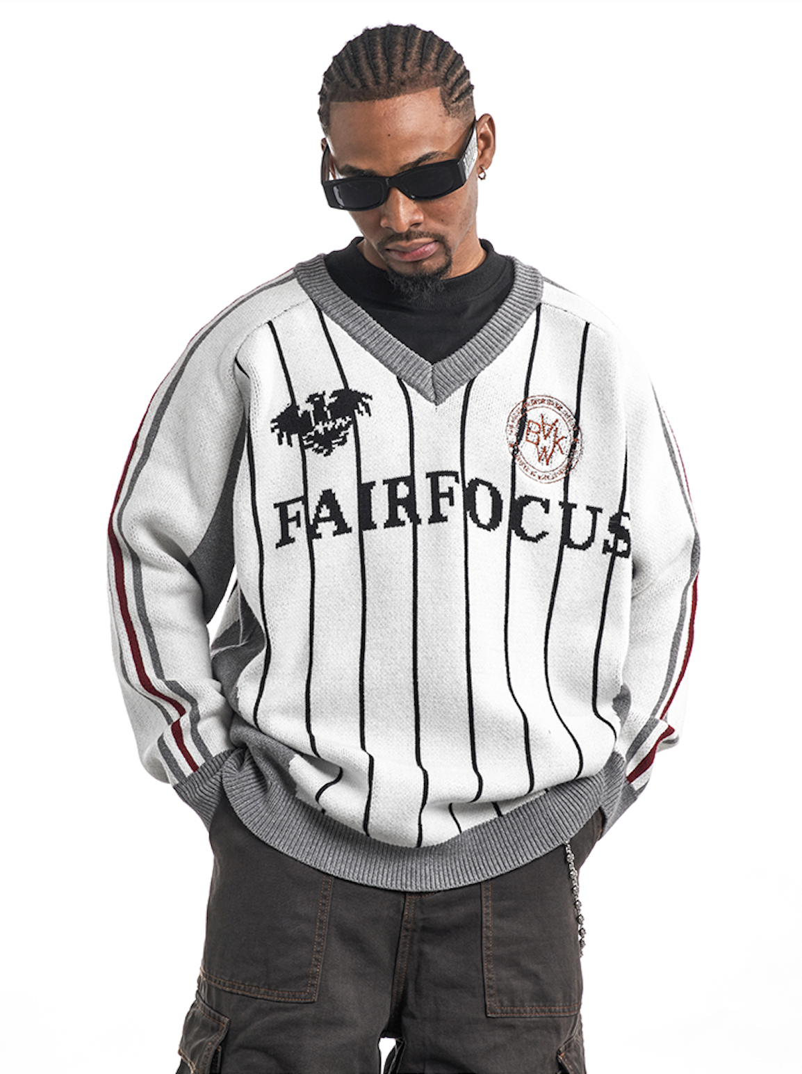 F3F Select Soccer Club Design V-neck Knit Sweater