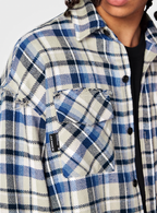 Achock Plaid Fringe Long Sleeved Flannel Shirt