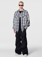 Achock Plaid Fringe Long Sleeved Flannel Shirt