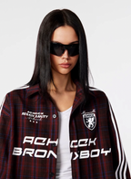 Achock Striped Patchwork Plaid Long Sleeved Shirt