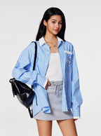 Achock Color Blocking Striped Long Sleeved Shirt