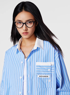 Achock Color Blocking Striped Long Sleeved Shirt
