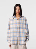 Achock Plaid Raw Hem Long Sleeved Shirt