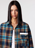 Achock Design Pocket Plaid Long Sleeved Shirt