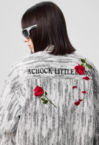 Achock Rose Embroidery Washed Long Sleeved Shirt