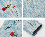 Achock Rose Embroidery Washed Long Sleeved Shirt