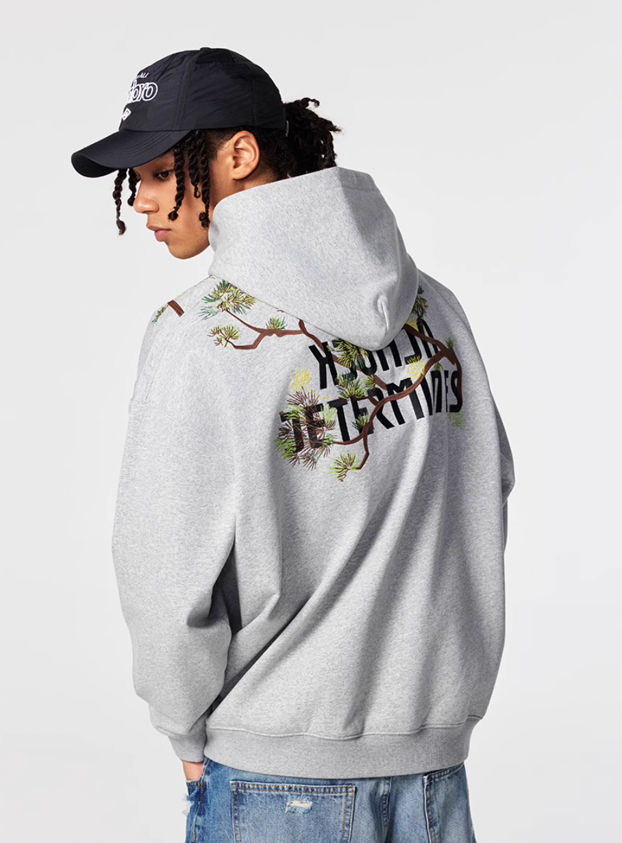 Achock Pine Tree Heavy Embroidery Hoodie